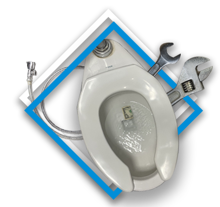 Plumber clearing a toilet bowl choke in a Singapore HDB flat